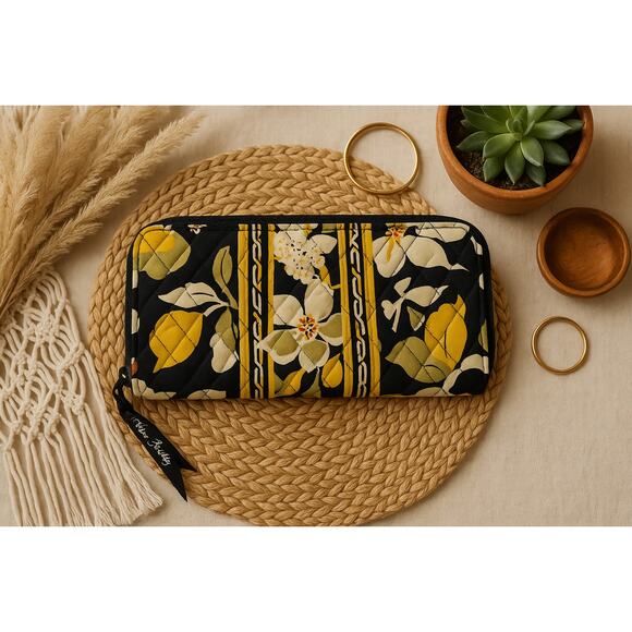 Vera Bradley Zip-Around Wallet Retired Dogwood Pattern 8” x 4.5” - Picture 1 of 5